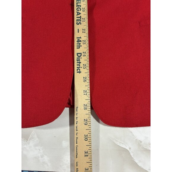 Vtg Cross Country Fashions Red Wool Christmas Holiday Party Blazer Sz 12 - Picture 7 of 13